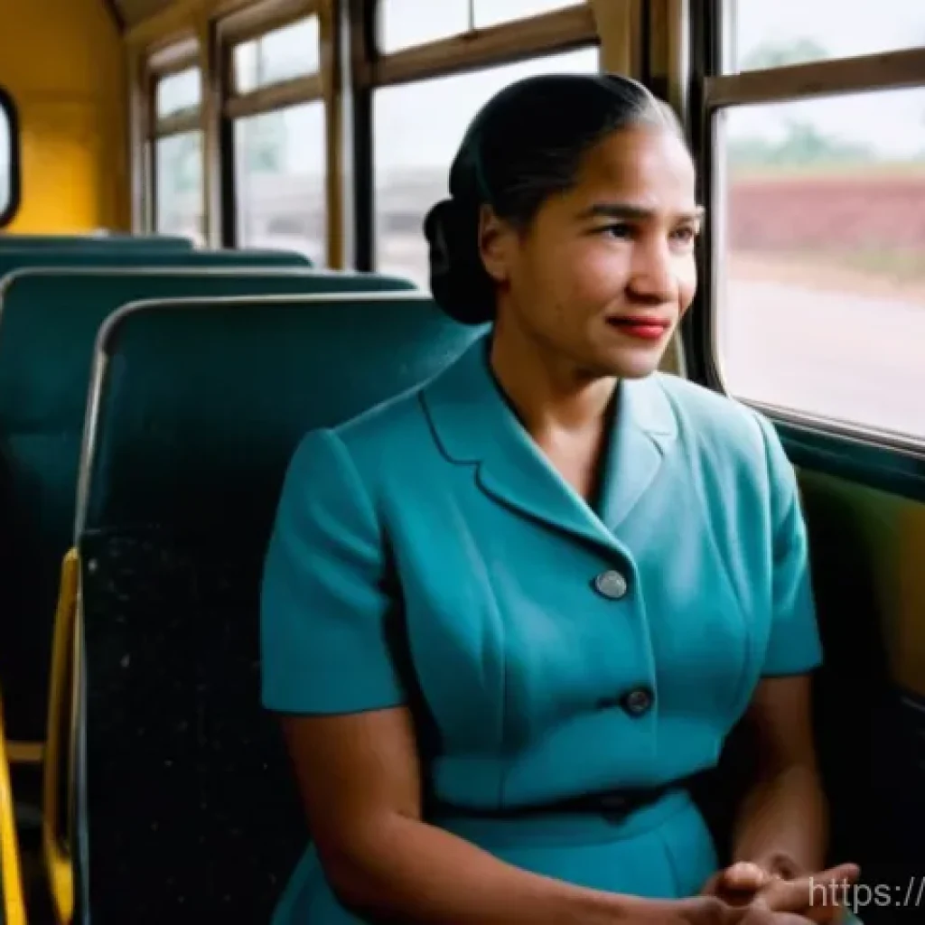미국 시민권 운동 - **Prompt 1: Rosa Parks and the Montgomery Bus Boycott**
    "A powerful, dignified image capturing R...