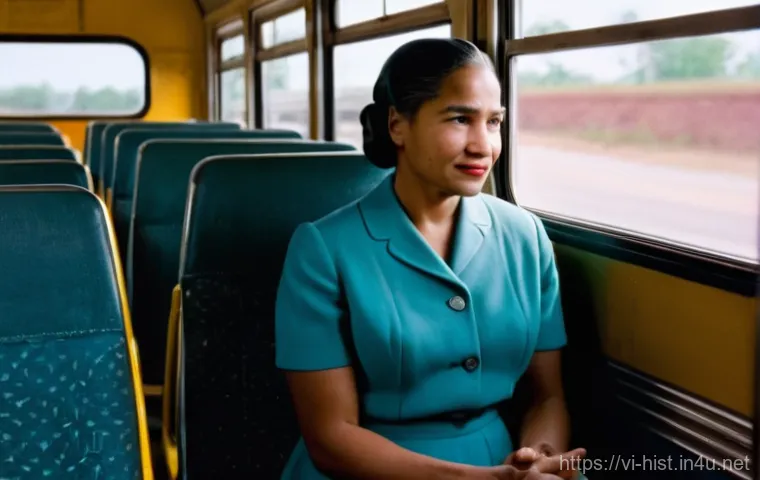 미국 시민권 운동 - **Prompt 1: Rosa Parks and the Montgomery Bus Boycott**
    "A powerful, dignified image capturing R...