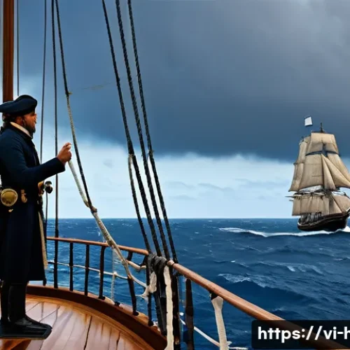 대항해 시대와 세계화의 시작 - **Prompt 1: The Daring Navigator**
    "A grand 16th-century Caravel sailing through turbulent, deep...