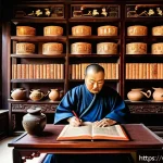 Home 18 중국 명청 시대 비교 - A detailed scene of a traditional Ming dynasty scholar’s study room in 15th-century Vietnam style, f...